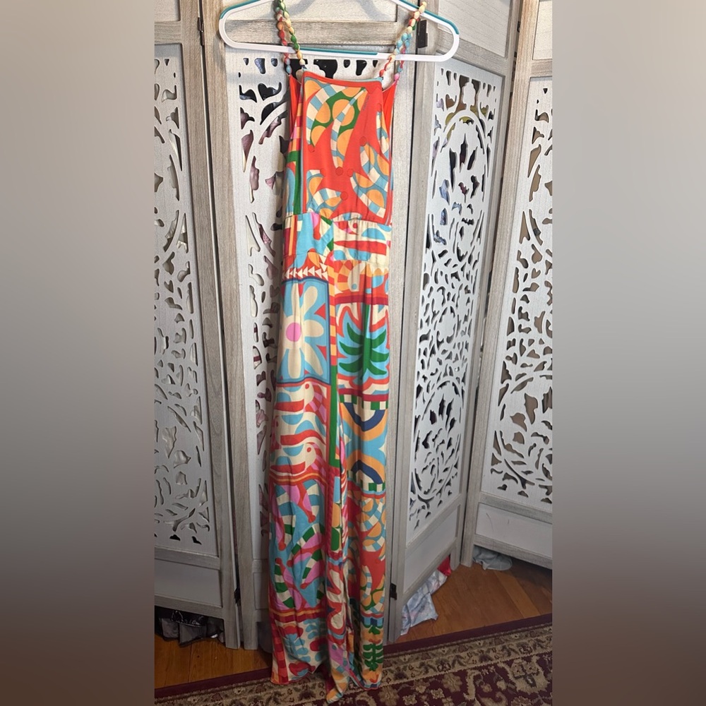Farm Rio Cutout Halter Jumpsuit - Picture 5 of 9
